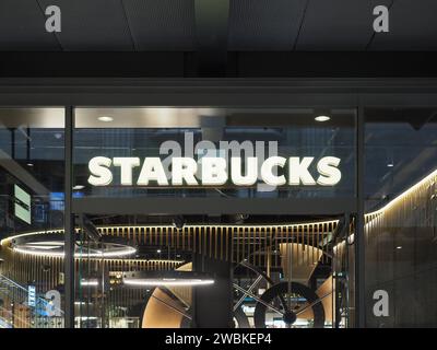 LONDON, UK - JUNE 07, 2023: Starbucks Storefront Sign Stock Photo