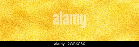 Bright yellow foam sponge seamless pattern. Vector illustration. Synthetic material with bubble texture. Vinyl acetate sheet background. Bath cleanser Stock Vector