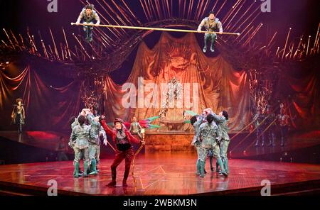 London, UK. 10th Jan, 2024. Cast members perform during the Dress Rehearsal of the Cirque du Soleil revival production of Alegria - In A New Light at the Royal Albert Hall, London, UK. Editorial Use Only. Credit: LFP/Alamy Live News Stock Photo