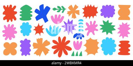 Cut out abstract organic shapes. Collage forms set Stock Vector