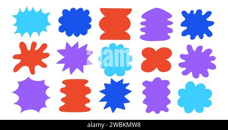 Cut out abstract speech bubbles forms set Stock Vector