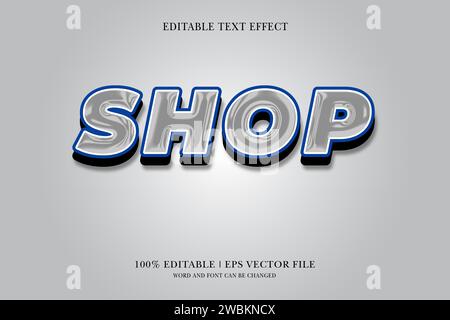 Shop title background Editable text effect, 3d text template, Stock Vector