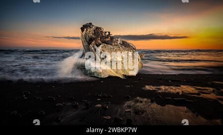 Beautiful Landscape on the Glacier Lagoon in Iceland Stock Photo