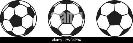 Soccer ball. Football balls Set realistic. Mockup of sports elements vector illustration Stock Vector