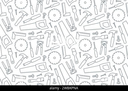 seamless carpenter's tools pattern- vector illustration Stock Vector
