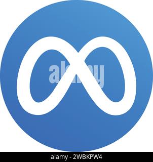 Meta icon logo vector. Social media technology company. Logotype app sign symbol. Stock Vector
