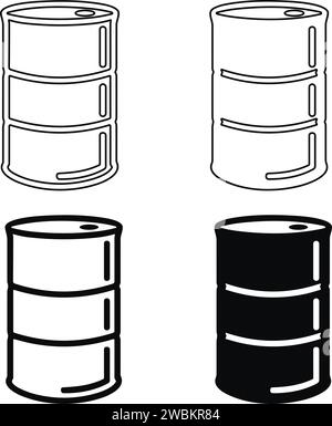 Black Oil Drum container icon set. Barrel icon. oil labels. Oil barrel. Drop icon. Oil drop. Blob symbol. Dribble. Oil tank stocks. Logo template. Gal Stock Vector