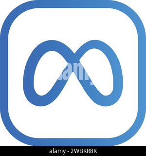 Meta icon logo vector. Social media technology company. Logotype app sign symbol. Stock Vector