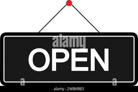 open black banner signboard for shop, restaurant, bank, building, shopping mall, store. vector illustration Stock Vector