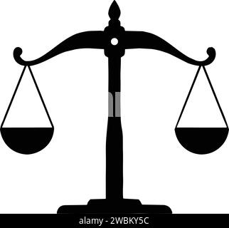 Weight Scale Icon. Scale icon in flat style. Libra symbol, balance sign. Justice scale Vector Stock Vector