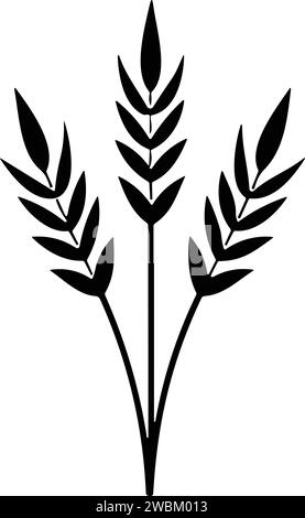 Bunche of wheat or rye ear with whole grain. Wheat wreath and grain spikes icon. Vector illustration Stock Vector