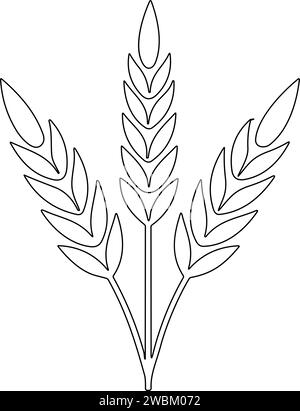 Bunche of wheat or rye ear with whole grain. Wheat wreath and grain spikes icon. Vector illustration Stock Vector