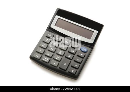 Calculator isolated on the white background. Top view. Stock Photo