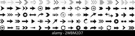 Arrows set. Arrow icon collection. Set different arrows or web design. Arrow flat style isolated on transparent background - stock vector. Stock Vector