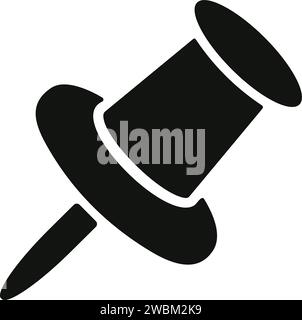 Push pin icon. Thumbtack for note attach . Paperclip symbol. Pushpin flat style. A needle for fixing on a board or map stock vector. Stock Vector