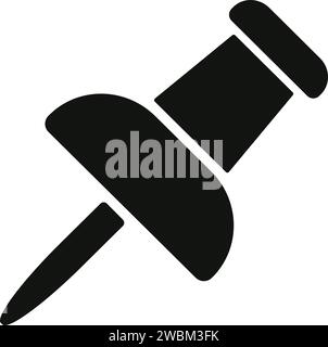 Push pin icon. Thumbtack for note attach . Paperclip symbol. Pushpin flat style. A needle for fixing on a board or map stock vector. Stock Vector