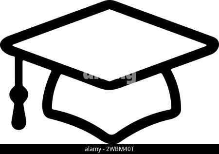 Graduation hat cap icon. Academic cap. Graduation student black cap and diploma stock vector. university or college black cap Stock Vector