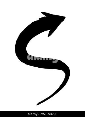 Swash Up Arrow Direction Vector Black Color Isolated Stock Vector Image ...
