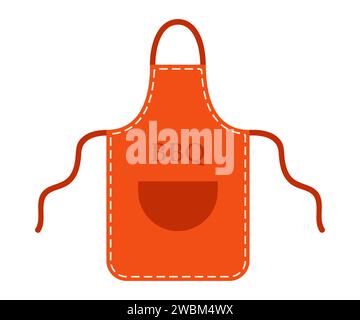 Barbeque cooking apron. Man apron, BBQ chef uniform, working clothing, culinary apparel. Vector illustration Stock Vector