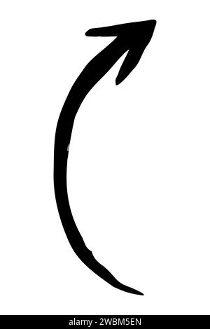 Hand painted arrow drawn with ink brush isolated on white background. Victor illustration Stock Vector