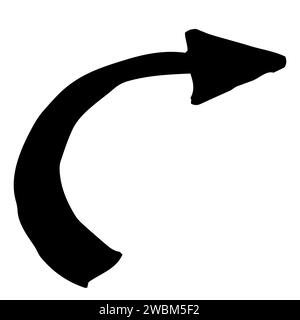 Hand painted arrow drawn with ink brush isolated on white background. Victor illustration Stock Vector
