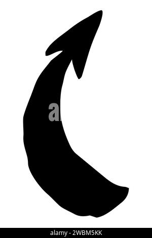 Hand painted arrow drawn with ink brush isolated on white background. Victor illustration Stock Vector