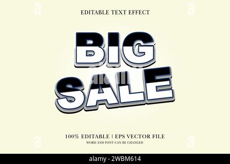 Big sale title background Editable text effect, 3d text template, Stock Vector