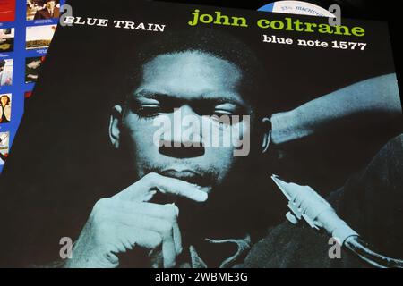 JOHN COLTRANE - BLUE TRAIN - Vintage cover album Stock Photo