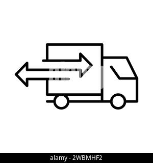 Vector line icon change transport delivery route isolated on white background Stock Vector