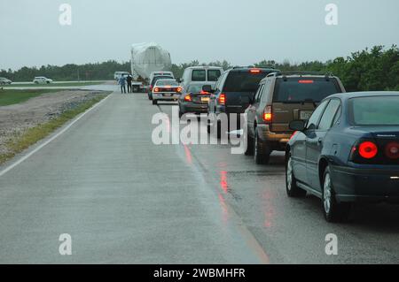 The last vehicle in a convoy of the US Army's 3rd Brigade, 1st Cavalry ...