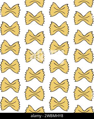 Vector seamless pattern of hand drawn doodle sketch colored pasta isolated on white background Stock Vector