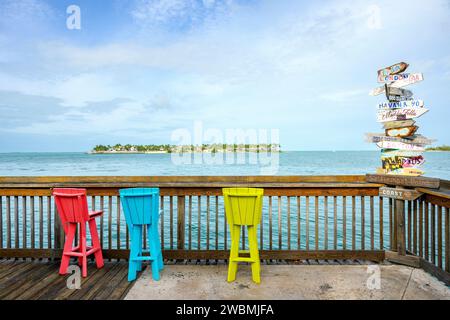 View towards Sunset Key  from Sunset Pier  Key West, Florida USA Stock Photo