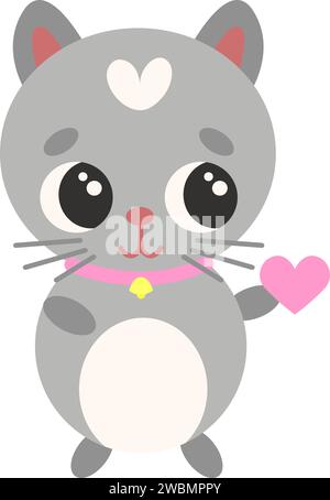 Cute cat in kawaii style. Vector illustration Stock Vector Image