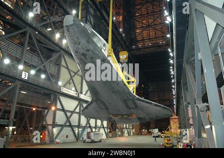 Space Shuttle Atlantis was positioned horizontally in the Vehicle ...