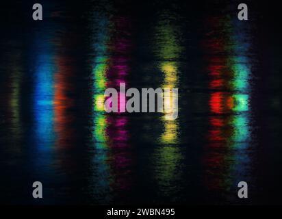 natural abstract water surface with watercolor reflections Stock Photo