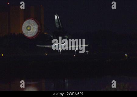 Atlantis landed on Runway 15 at Kennedy Space Center with its drag ...