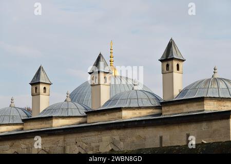 View on roofs and dome of the Blue Mosque. Sultan Ahmet Mosque is a historic mosque is popularly known as the Blue Mosque for the blue tiles adorning Stock Photo