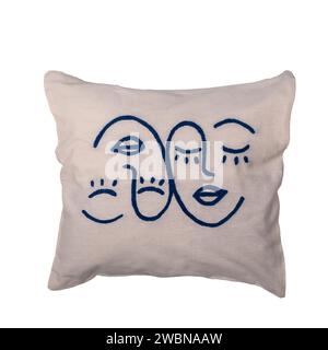 decorative colorful pillow isolated on white Stock Photo