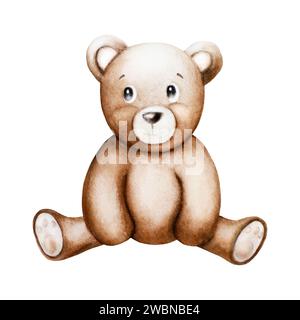 Cute teddy bear girl sticker on pink background. Vector