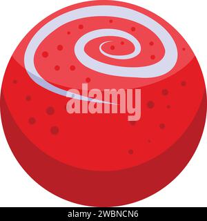 Red dessert bomb icon isometric vector. Cake ball. Candy drink dessert Stock Vector