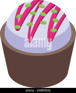 Cream cocoa bomb icon isometric vector. Choco bakery. Sugar hot dessert Stock Vector