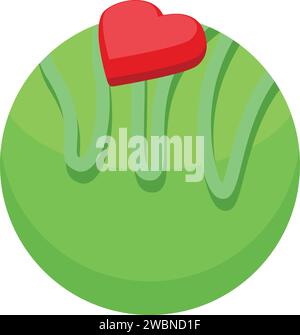Green candy ball icon isometric vector. Cake dessert. Hot sugar cafe Stock Vector