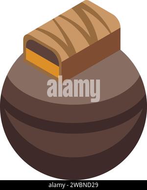 Chocolate candy ball icon isometric vector. Cocoa sugary. Hot sugar food Stock Vector