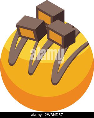 Fruit candy ball icon isometric vector. Gourmet cacao. Cafe bakery confection Stock Vector