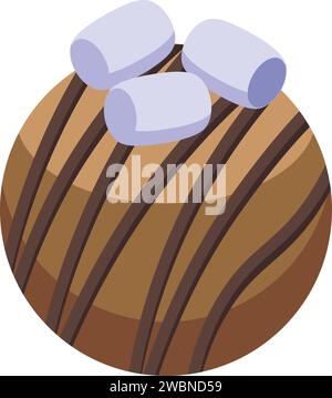 Warm candy ball icon isometric vector. Gourmet milk cake. Candy dessert Stock Vector