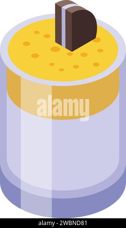Juice dalgona coffee icon isometric vector. Shop natural dessert. Glass drink Stock Vector