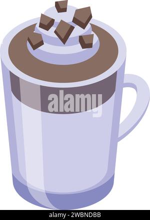 Coffee chocolate shake icon isometric vector. Dalgona coffee. Milk ice drink Stock Vector