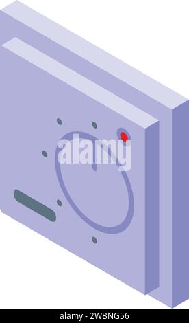 Thermal wall control unit icon isometric vector. Warm floor. Wood screed Stock Vector