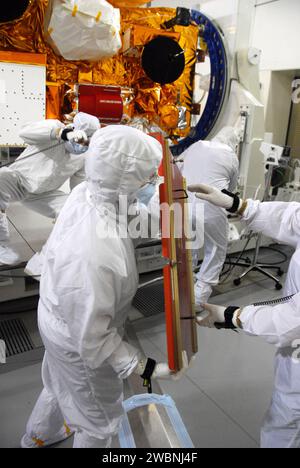 Ball Aerospace technicians at Vandenberg Air Force Base perform final ...