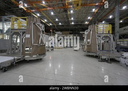 The Orion Lockheed Martin team continues fabricating and assembling composite structures for the Exploration Flight Test-1 (EFT-1) Orion service module and launch abort system at NASA's Michoud Assembly Facility in New Orleans on Feb. 5, 2013. Part of Batch image transfer from Flickr. Stock Photo